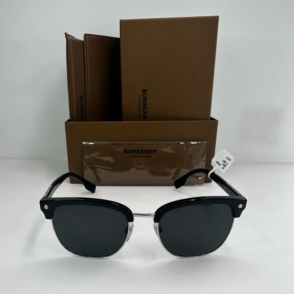 New Authentic Burberry Aubrey 4317 Sunglasses 300187 - Black - Grey